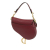 Christian Dior B Dior Red Bordeaux Calf Leather Mini Saddle Bag Italy