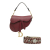 Christian Dior B Dior Red Bordeaux Calf Leather Mini Saddle Bag Italy