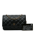 Chanel AB Chanel Black Lambskin Leather Leather CC Quilted Lambskin Wallet On Chain France