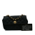 Chanel B Chanel Black Satin Fabric Mini CC Quilted Flap France