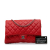 Chanel AB Chanel Red Lambskin Leather Leather Quilted Lambskin Flap Clutch with Chain Italy