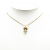 Chanel B Chanel Gold with Orange Gold Plated Metal CC Mushroom Pendant Necklace France