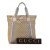 Gucci B Gucci Brown Beige Canvas Fabric GG Web Tote Italy