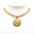 Chanel B Chanel Gold Gold Plated Metal CC Round Pendant Necklace France