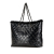 Chanel B Chanel Black PVC Plastic Large Quilted Tweed and Funny Tote France