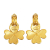 Chanel B Chanel Gold Gold Plated Metal CC Clover Clip On Earrings France