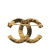 Chanel B Chanel Gold Gold Plated Metal CC Rhinestones Brooch France