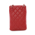 Chanel AB Chanel Red Lambskin Leather Leather CC Quilted Lambskin Phone Holder with Chain Italy