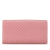 Bottega Veneta AB Bottega Veneta Pink Calf Leather Nappa Intrecciato Continental Flap Wallet Italy