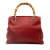 Gucci B Gucci Red Calf Leather Small Bamboo Shopper Italy