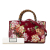 Gucci B Gucci Red Calf Leather Medium Blooms Bamboo Shopper Italy