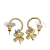 Chanel AB Chanel Gold Gold Plated Metal Clover Hoop Push Back Earrings France