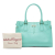 Salvatore Ferragamo AB Ferragamo Blue Turquoise Calf Leather Briana Tote Italy