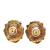 Chanel B Chanel Gold Gold Plated Metal Rhinestones Lion Head Push Back Earrings France