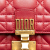 Christian Dior B Dior Red Lambskin Leather Leather Lambskin Cannage DiorAddict Wallet on Chain Italy