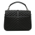 Saint Laurent Black Sheepskin Leather Leather Medium Quilted Chevron Sheepskin College Satchel Italy