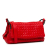 Bottega Veneta AB Bottega Veneta Red Calf Leather Intrecciato Flap Crossbody Italy