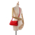 Bottega Veneta AB Bottega Veneta Red Calf Leather Intrecciato Flap Crossbody Italy