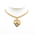 Chanel B Chanel Gold Gold Plated Metal CC Heart Pendant Necklace France