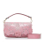 Fendi AB Fendi Pink Patent Leather Leather Embroidered Lace Baguette Italy