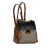 Gucci B Gucci Brown Beige with Black Coated Canvas Fabric GG Supreme Padlock Backpack Italy