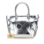 Burberry B Burberry Silver Patent Leather Leather Patent Beat Check Embossed Ember Tote Italy