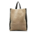 Celine B Celine Brown Beige with Black Fur Natural Material Shearling Gusset Vertical Cabas Italy