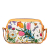 Gucci B Gucci White with Orange Canvas Fabric Small Flora Crossbody Bag Italy