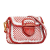 Prada B Prada Red with White Calf Leather Woven Madras Crossbody India