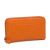 Bottega Veneta AB Bottega Veneta Orange Calf Leather Intrecciato Zip Around Long Wallet Italy