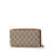 Gucci AB Gucci Brown Beige Coated Canvas Fabric GG Supreme Zip Around Long Wallet Italy