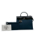 Hermès B Hermès Blue Dark Blue with Black Canvas Fabric Toile Herbag Zip 31 France