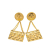 Chanel B Chanel Gold Gold Plated Metal CC 2.55 Flap Bag Clip On Earrings France