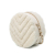 Chanel AB Chanel White Ivory Fur Natural Material Chevron Round Clutch with Chain France