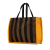 Fendi B Fendi Brown Canvas Fabric Pequin Tote Italy