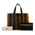 Fendi B Fendi Brown Canvas Fabric Pequin Tote Italy