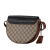 Gucci AB Gucci Brown Beige Coated Canvas Fabric GG Supreme Saddle Padlock Crossbody Italy