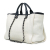 Chanel B Chanel White with Black Raffia Natural Material Medium Deauville Satchel Italy