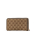 Gucci AB Gucci Brown Beige Canvas Fabric GG Zip Around Long Wallet Italy