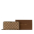 Gucci AB Gucci Brown Beige Canvas Fabric GG Zip Around Long Wallet Italy