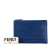 Fendi AB Fendi Blue Calf Leather Logo Flat Clutch Italy