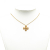 Chanel B Chanel Gold Gold Plated Metal Rhinestones Clover Pendant Necklace France