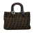 Fendi B Fendi Brown Canvas Fabric Zucca Twins Tote Italy