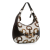 Gucci AB Gucci White with Brown Dark Brown Canvas Fabric Bamboo Horsebit Amalfi Hobo Bag Italy