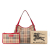 Burberry B Burberry Brown Beige with Red Canvas Fabric Haymarket Check Canterbury Tote Italy