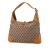 Gucci B Gucci Brown Beige Canvas Fabric GG Web Jackie Italy