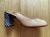 Non Signé / Unsigned Nude patent leather pumps with embellished heel