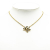 Saint Laurent B Yves Saint Laurent Gold Gold Plated Metal Rhinestone Logo Heart Necklace France