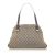 Gucci B Gucci Brown Beige Canvas Fabric GG Eclipse Shoulder Bag Italy