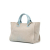 Chanel AB Chanel Brown Beige with Blue Light Blue Canvas Fabric Small Deauville Satchel Italy